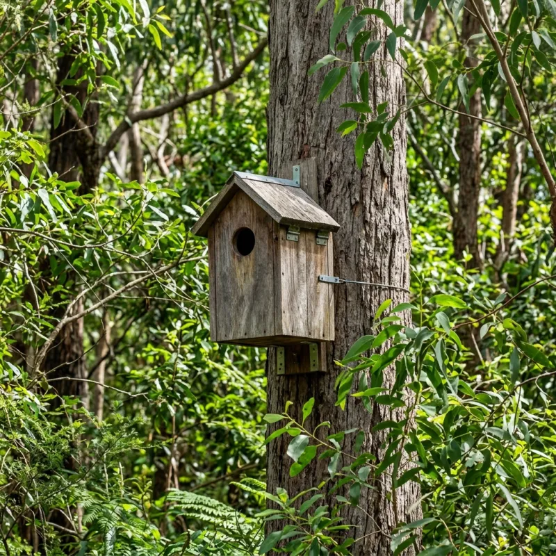 Animal nesting box installed as a humane alternative to a Panton Hill roof cavity